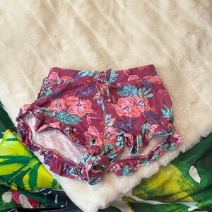 Juicy Couture 4T Pink Drawstring Polynesian Tropical Pink Beach Pool Shorts